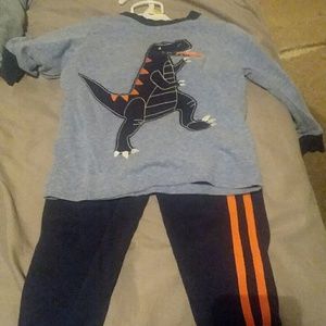 Sweatpants and dinosaur  long sleeved tee